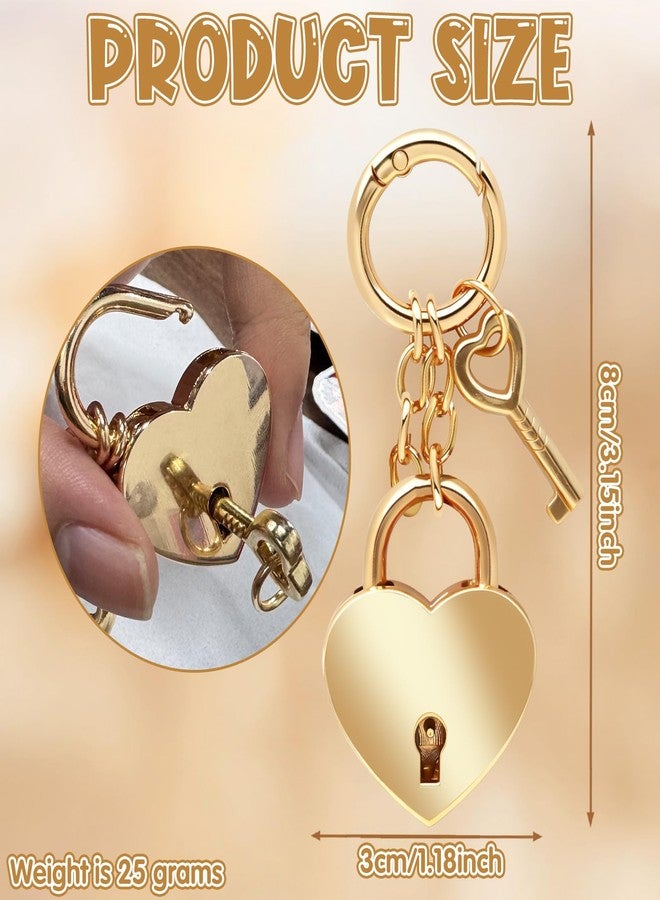 CYUXING Gold Heart-Shaped Chain Pendant, Bag Charms for Handbags Fashion Accessories for Women, Cute Keychains Decorations Supplies Suitable for Backpacks & Handbags - Image 2